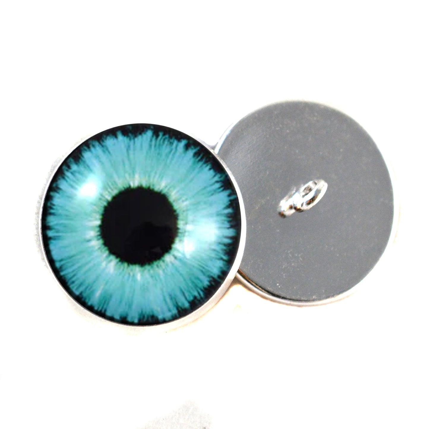 Bright Neon Blue Enchanted Sew-On Button Glass Eyes