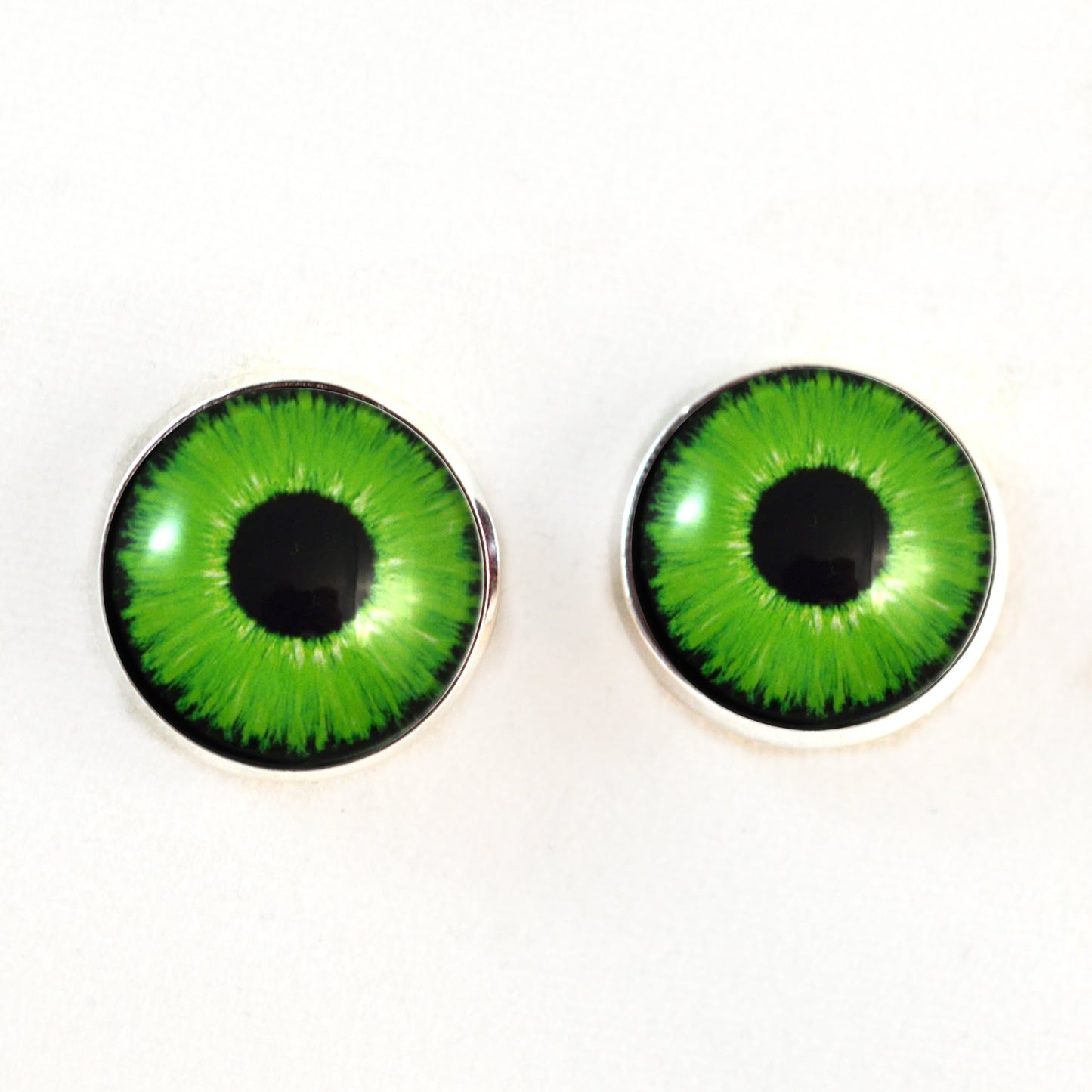 Bright Neon Green Enchanted Sew-On Button Glass Eyes