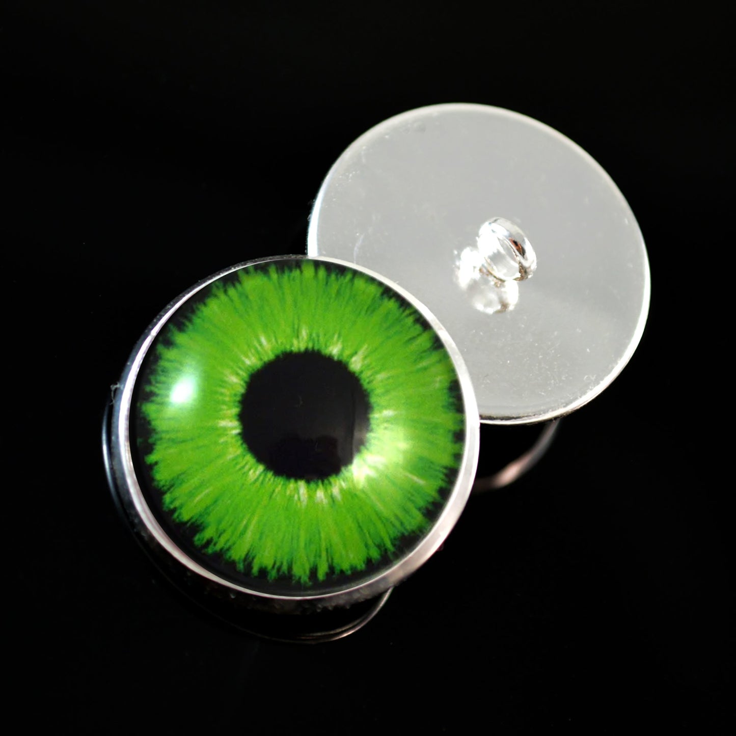 Bright Neon Green Enchanted Sew-On Button Glass Eyes