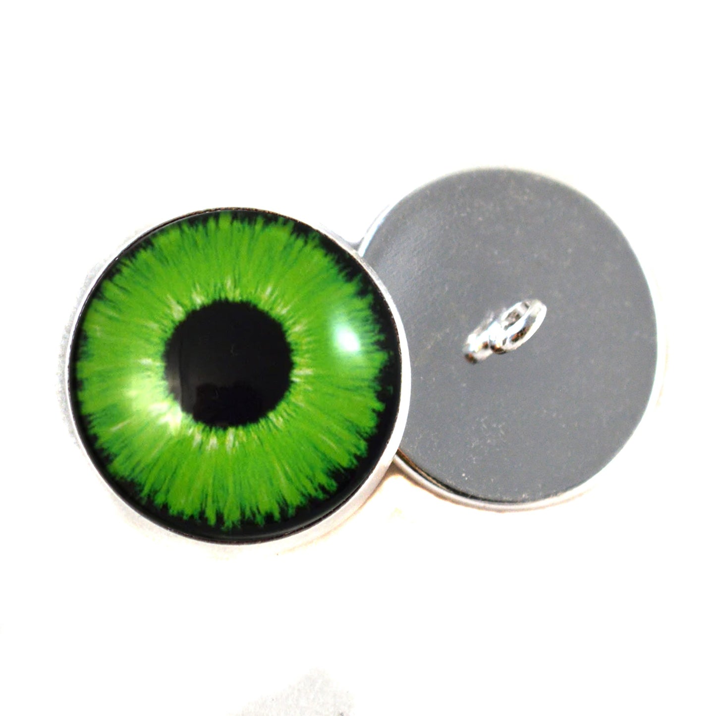 Bright Neon Green Enchanted Sew-On Button Glass Eyes