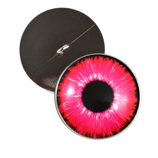 Bright Neon Pink Enchanted Sew-On Button Glass Eyes