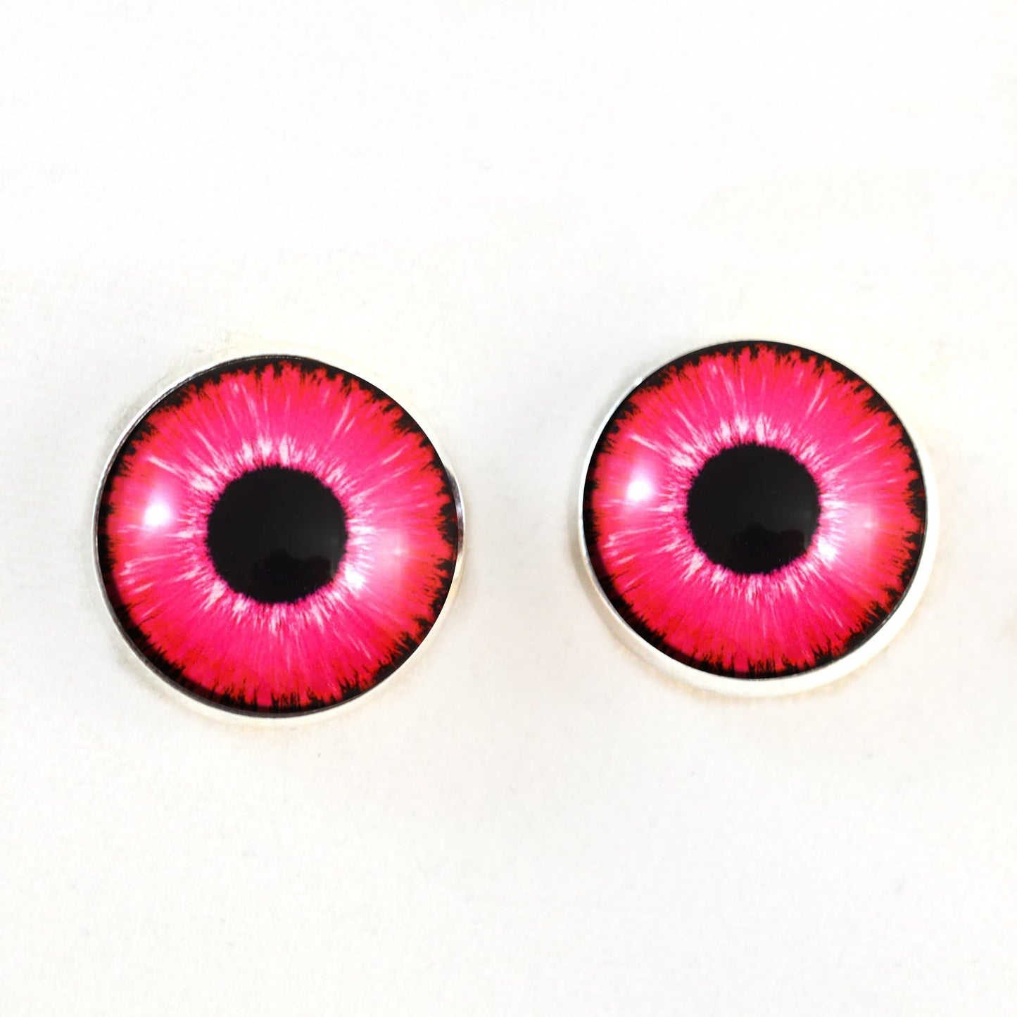 Bright Neon Pink Enchanted Sew-On Button Glass Eyes