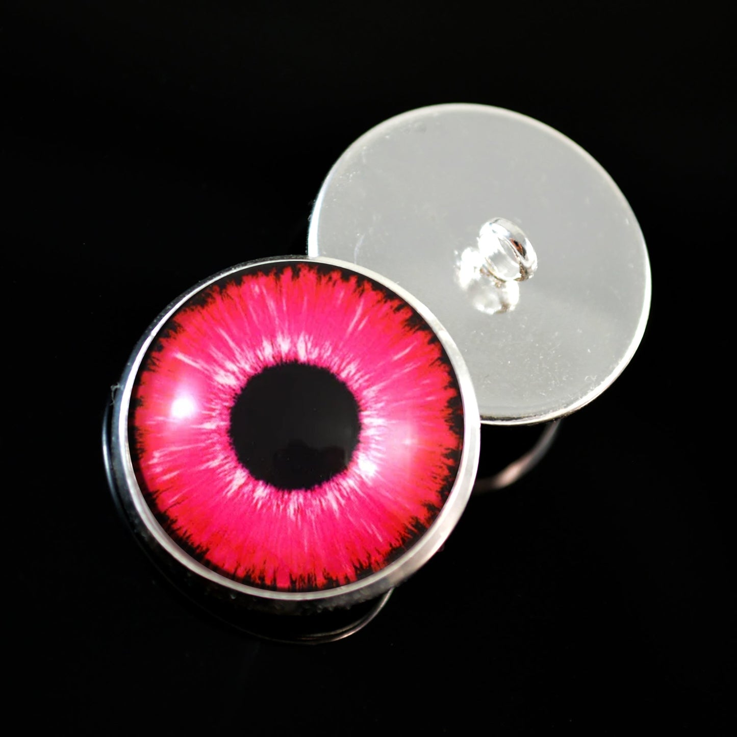 Bright Neon Pink Enchanted Sew-On Button Glass Eyes