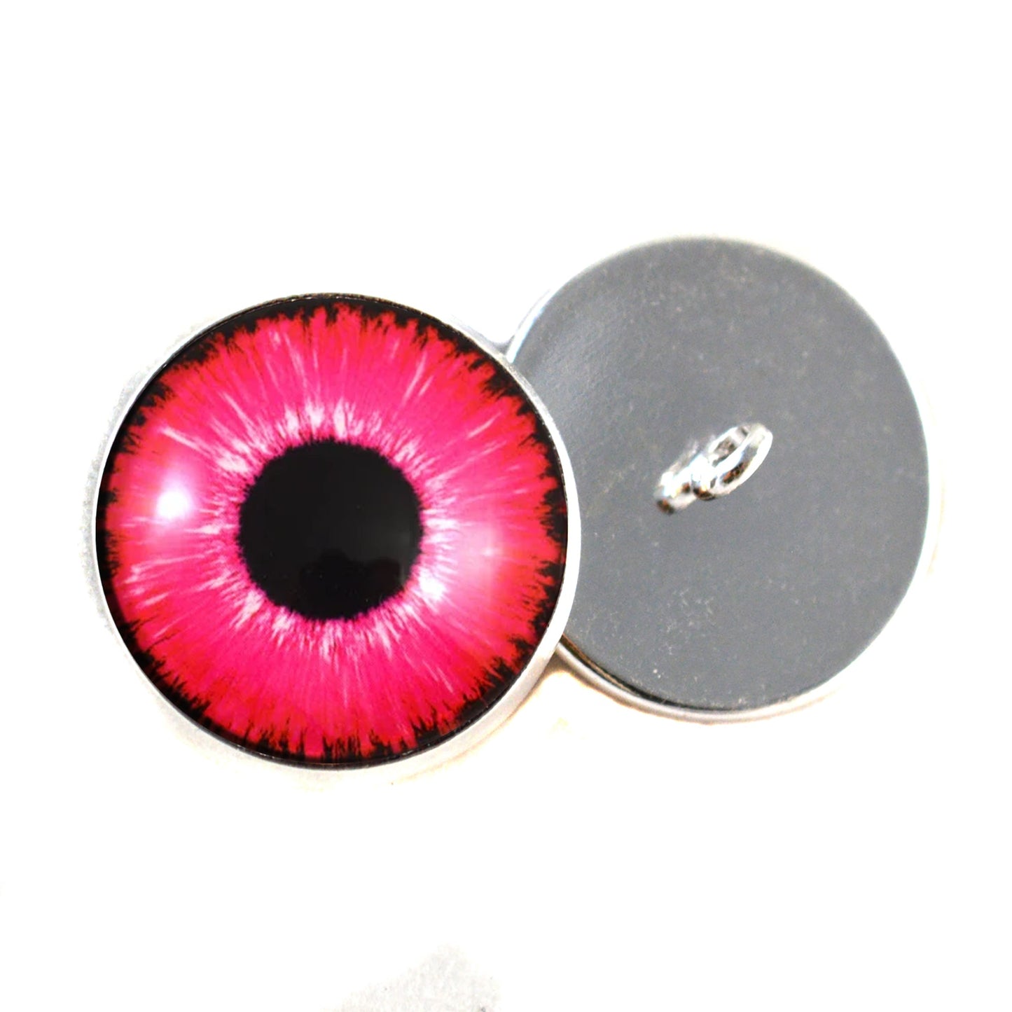 Bright Neon Pink Enchanted Sew-On Button Glass Eyes