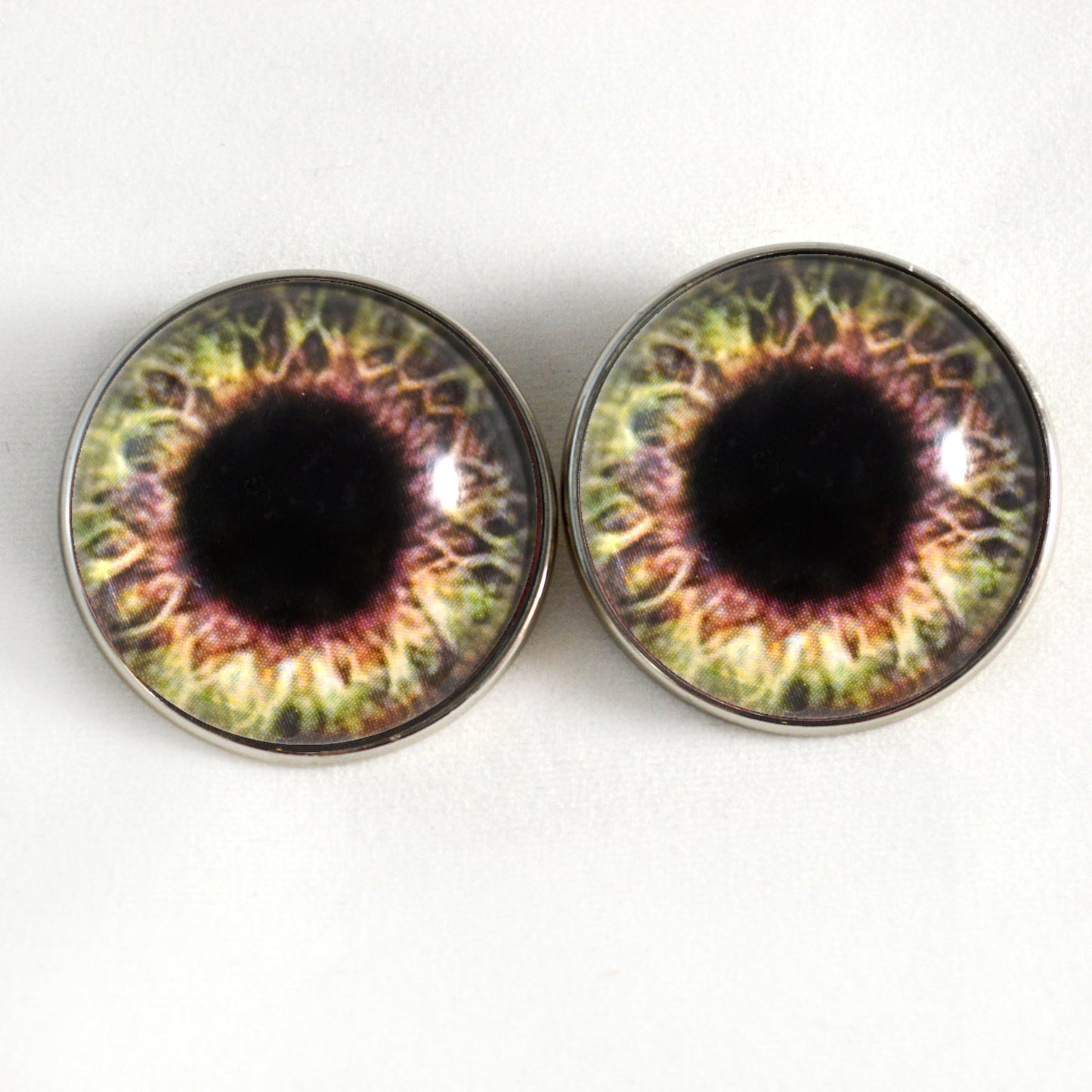 Brown and Cream Sew-On Button Glass Eyes