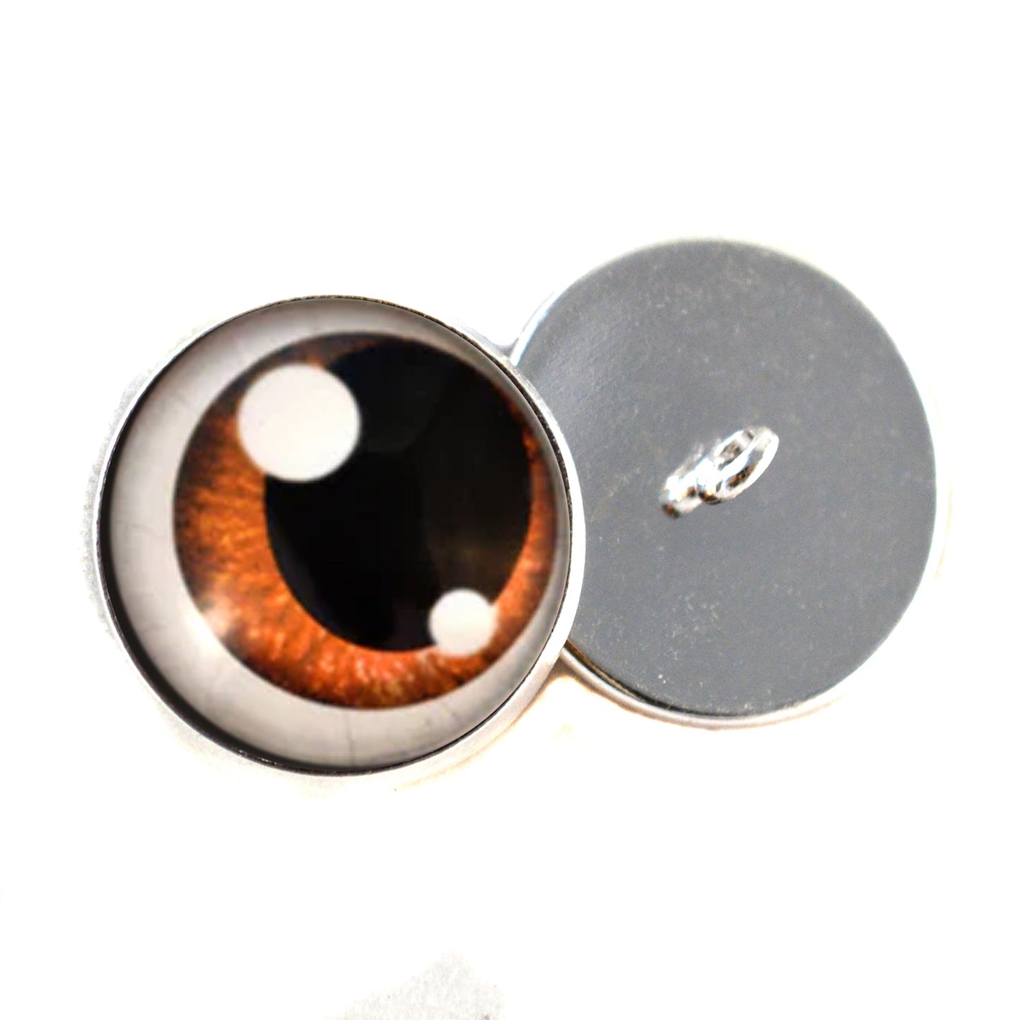 Brown Anime with Shines Sew-On Button Glass Eyes