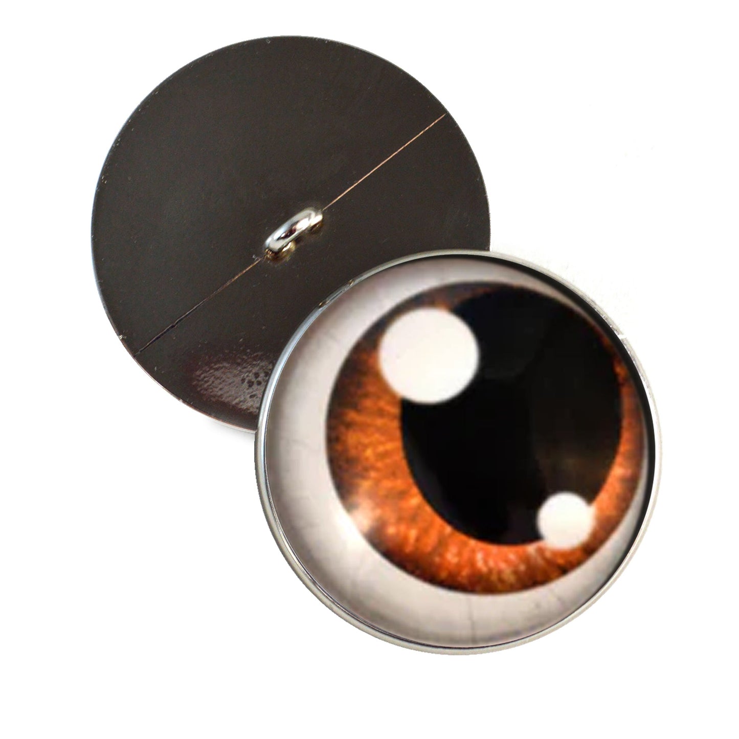 Brown Anime with Shines Sew-On Button Glass Eyes