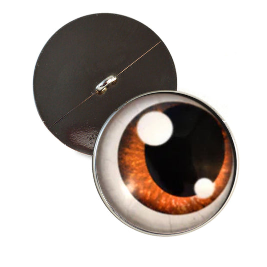 Brown Anime with Shines Sew-On Button Glass Eyes