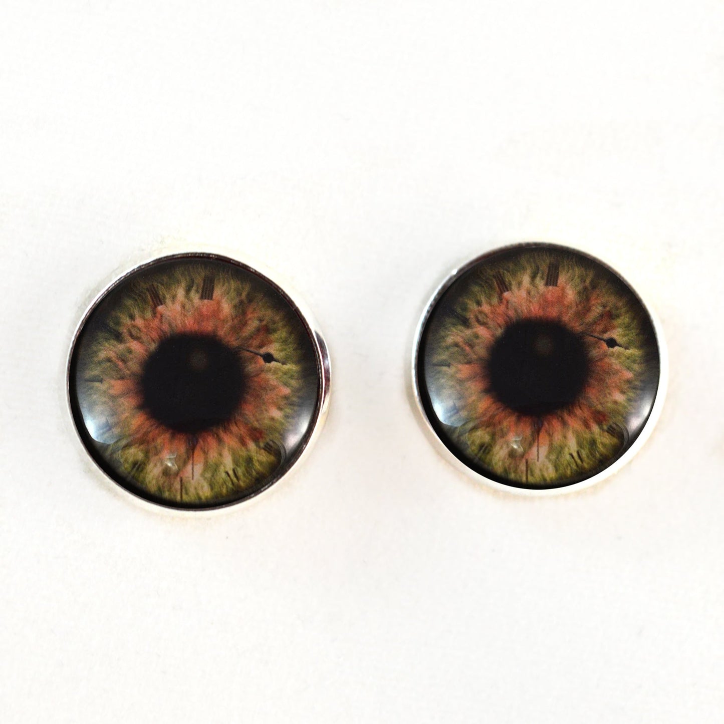 Brown Steampunk Clockface Sew-On Button Glass Eyes