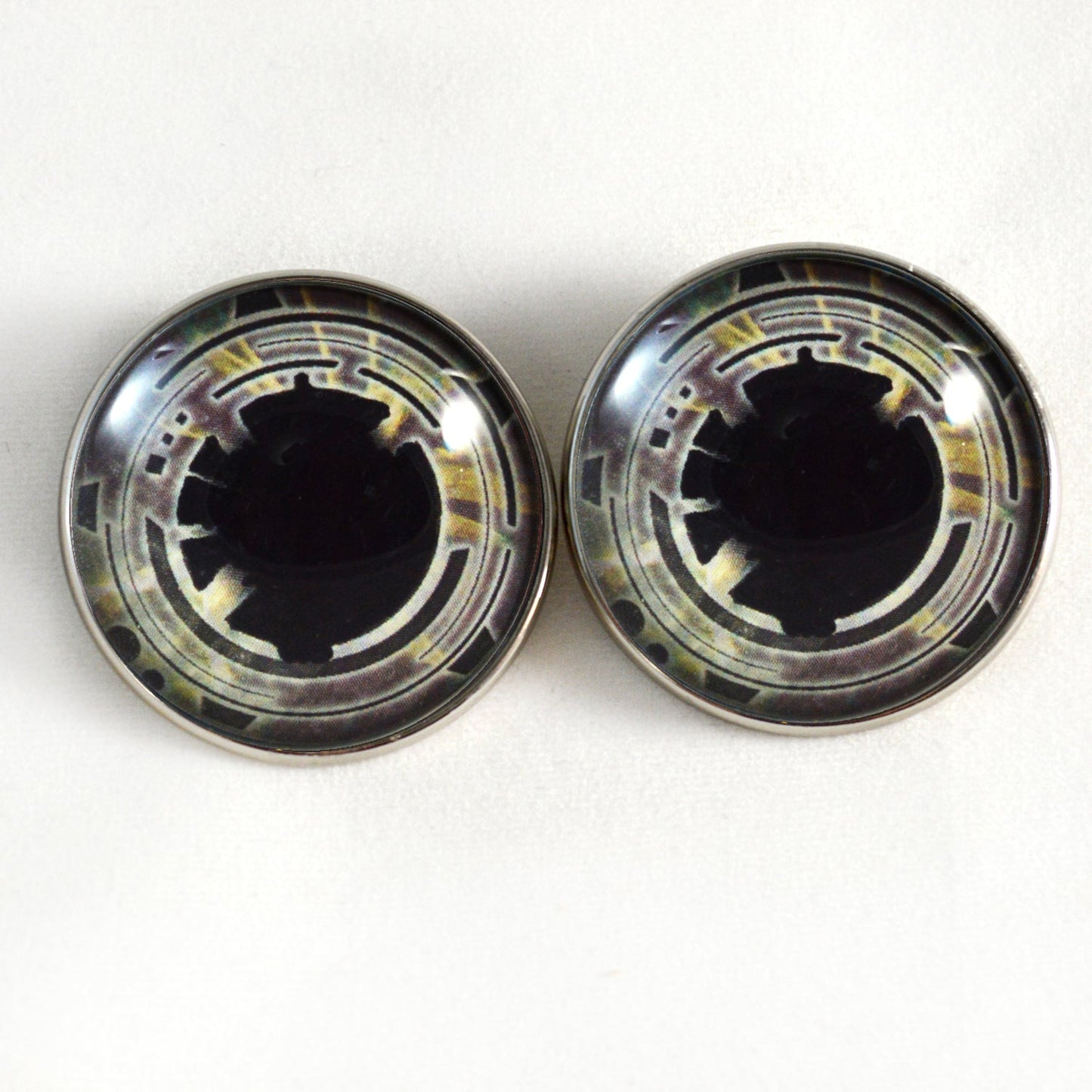 Brown Cyberpunk Sew-On Button Glass Eyes