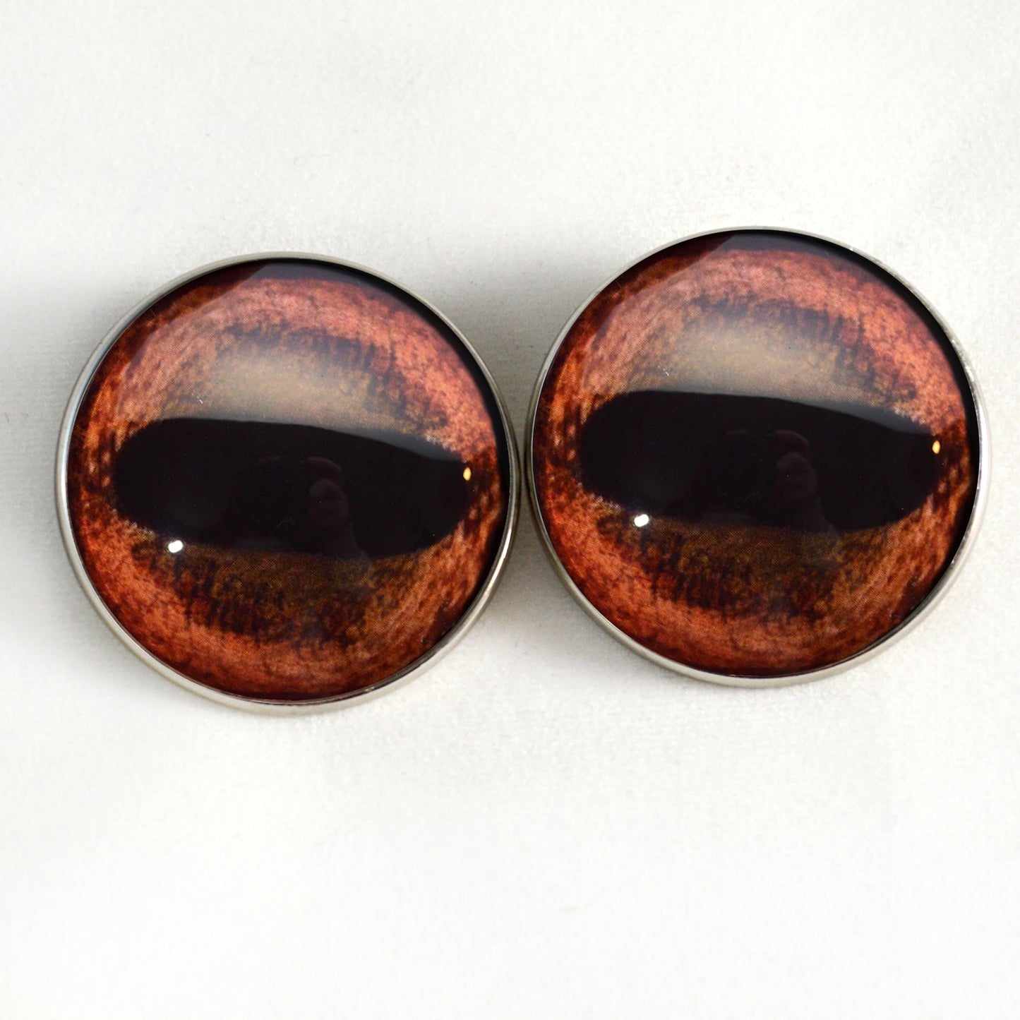 Brown Giraffe Inspired Sew-On Button Glass Eyes