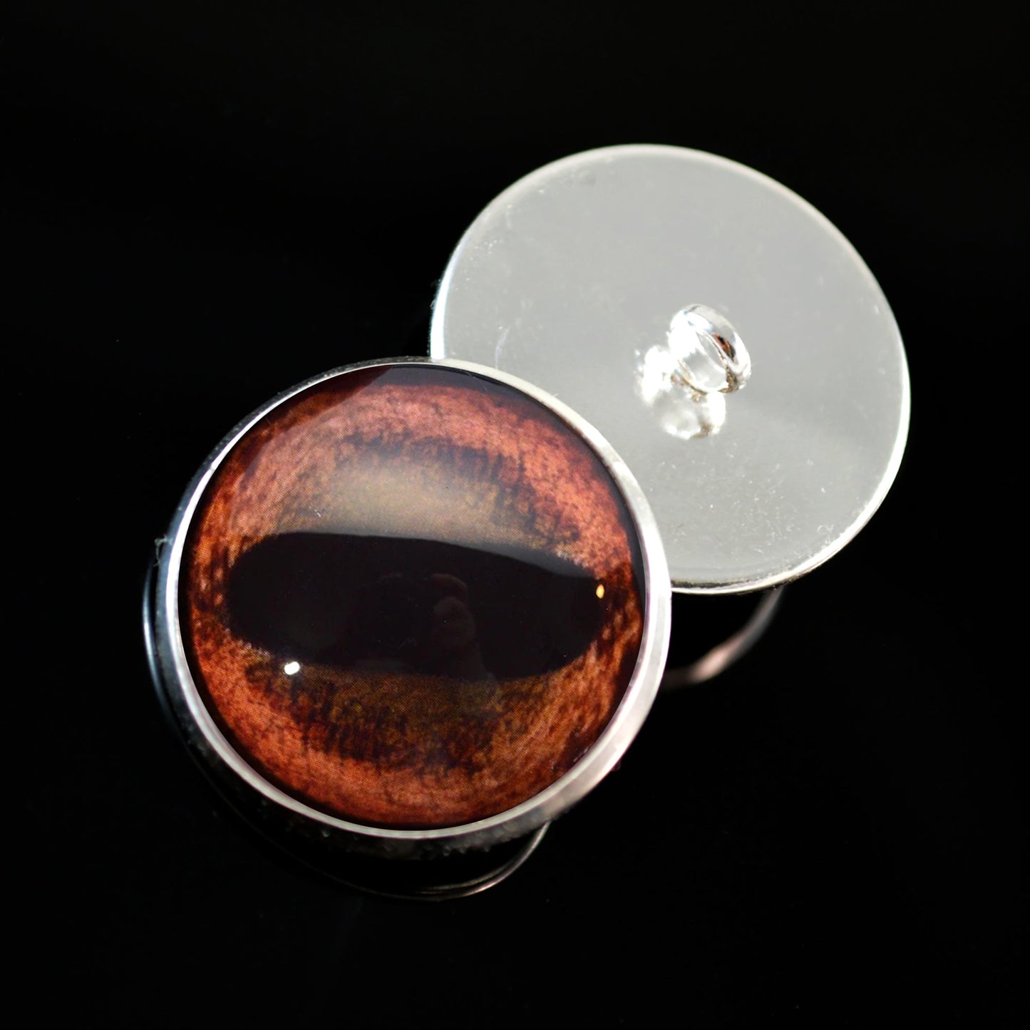 Brown Giraffe Inspired Sew-On Button Glass Eyes