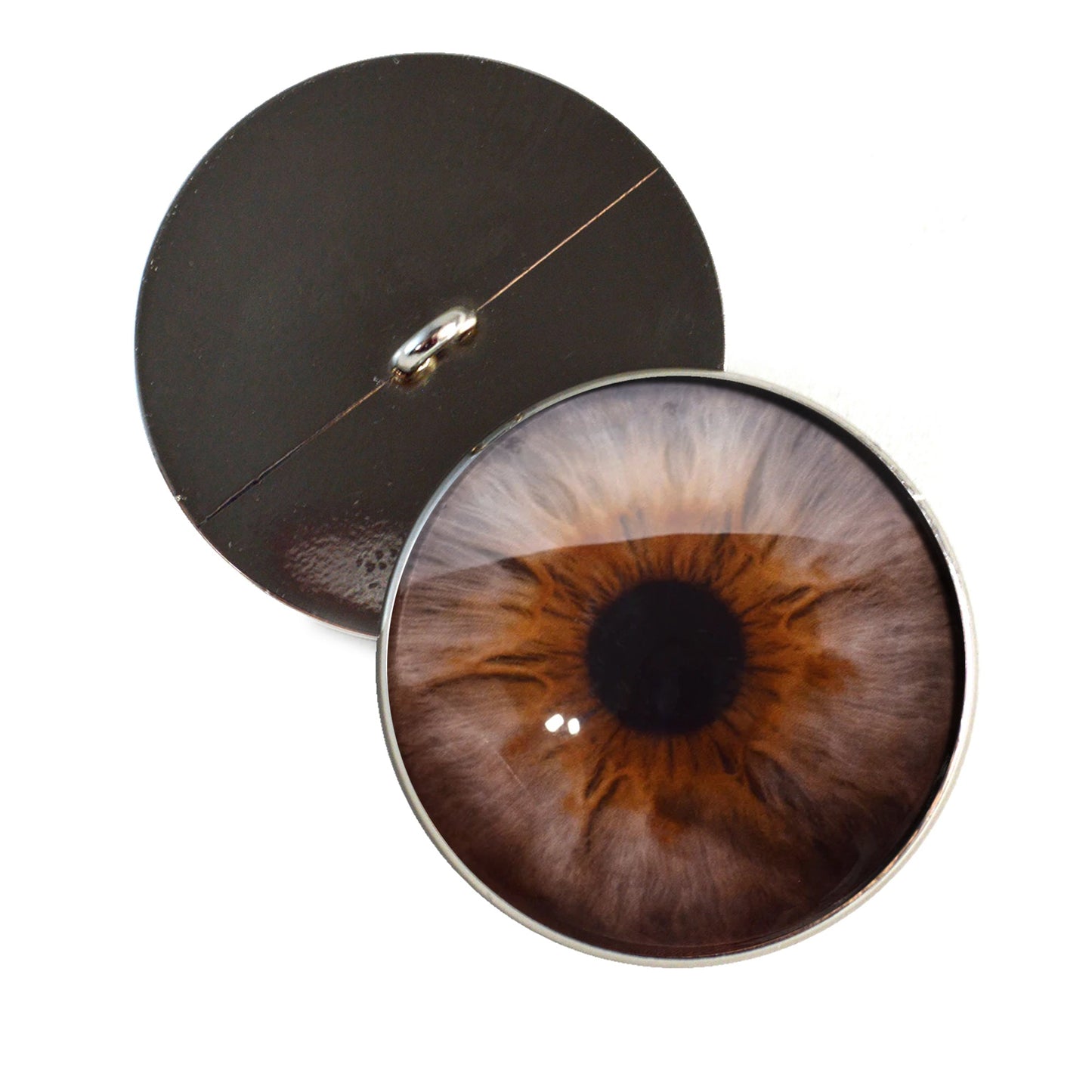 Brown and Gray Hazel Sew-On Button Glass Eyes