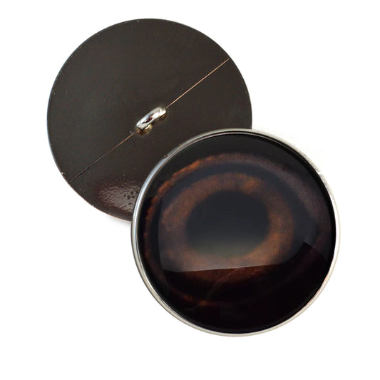 Brown Mallard Duck Decoy Sew-On Button Glass Eyes