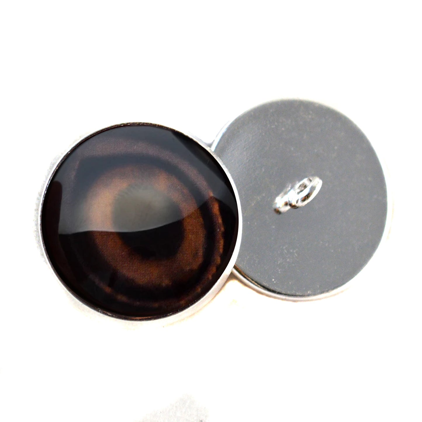 Brown Mallard Duck Decoy Sew-On Button Glass Eyes