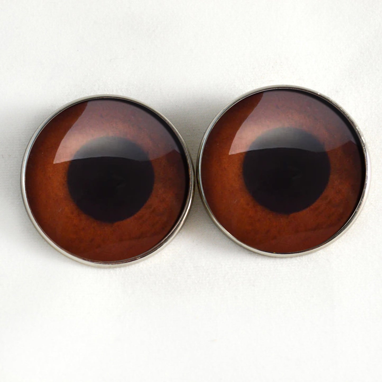 Brown Monkey Inspired Sew-On Button Glass Eyes