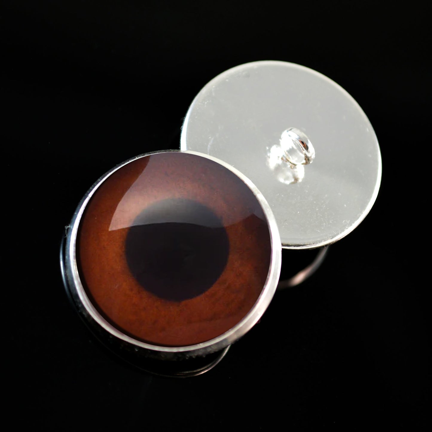 Brown Monkey Inspired Sew-On Button Glass Eyes