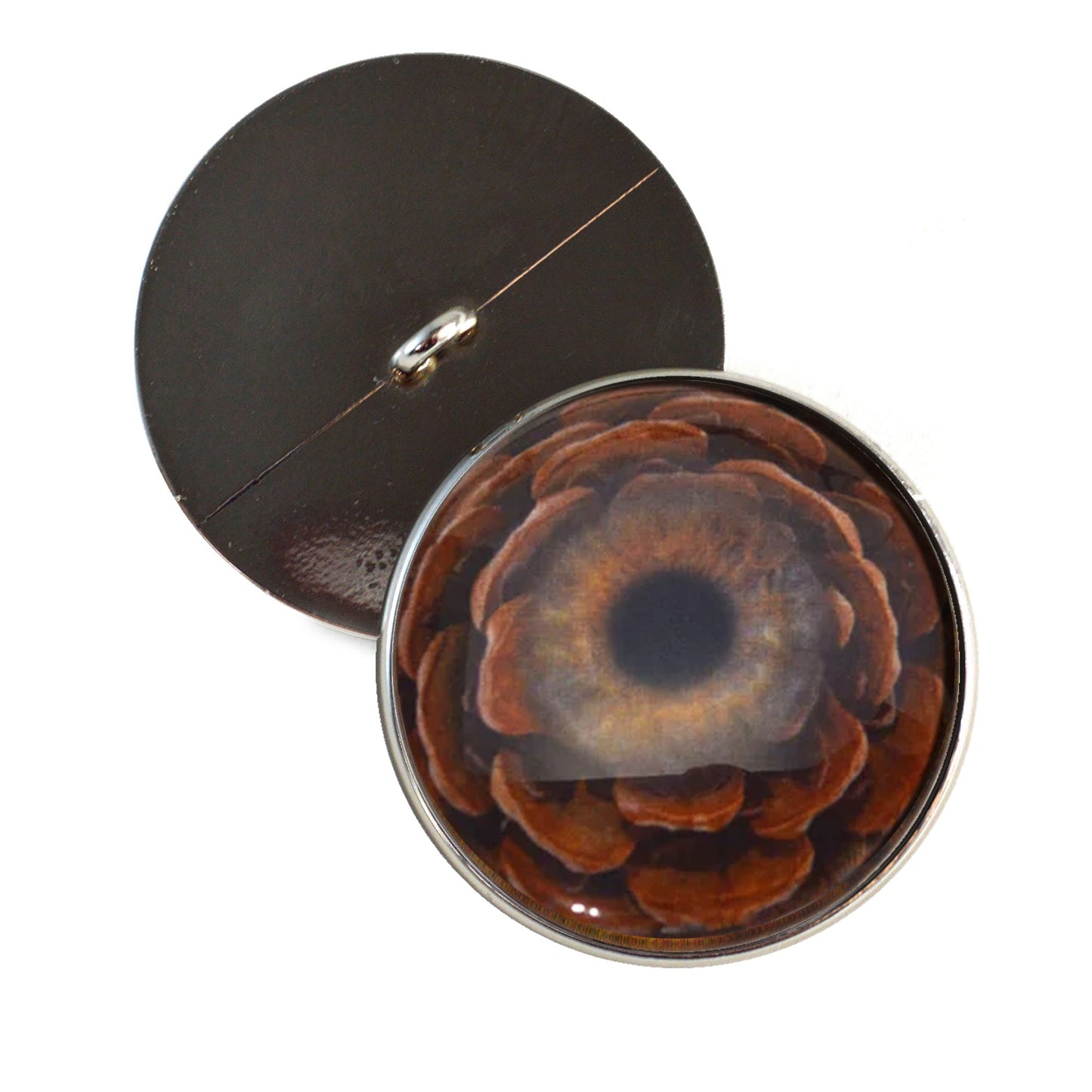 Brown Pinecone PNW Sew-On Button Glass Eyes
