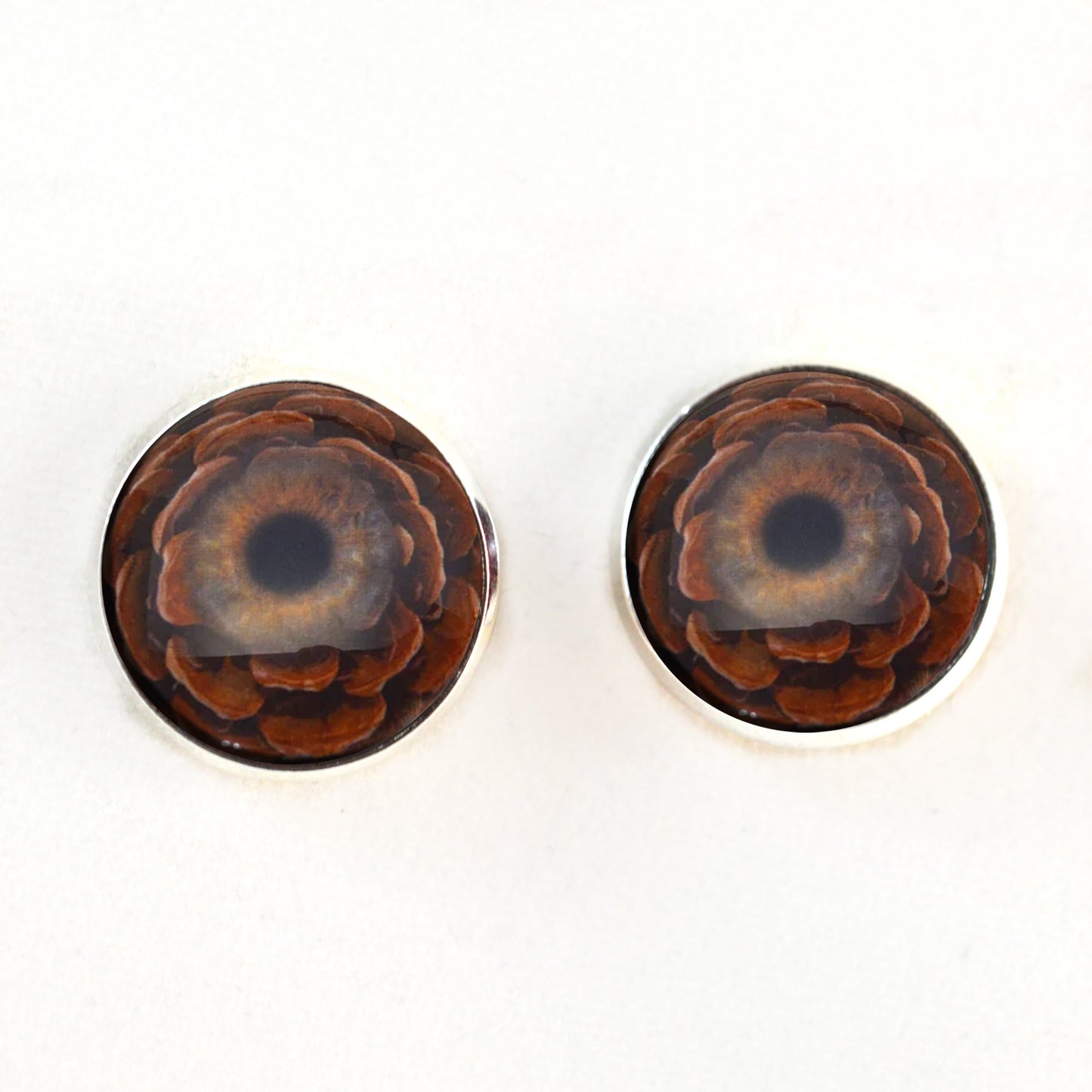 Brown Pinecone PNW Sew-On Button Glass Eyes