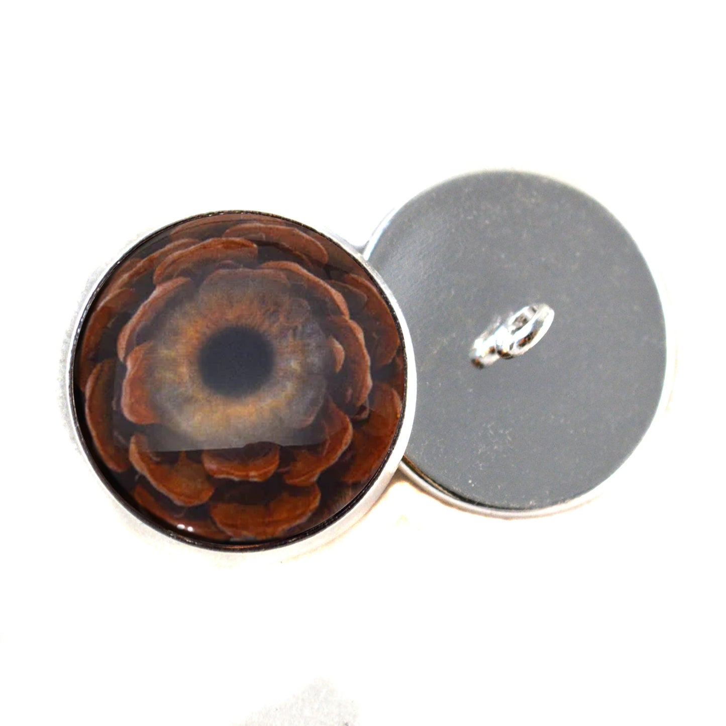 Brown Pinecone PNW Sew-On Button Glass Eyes
