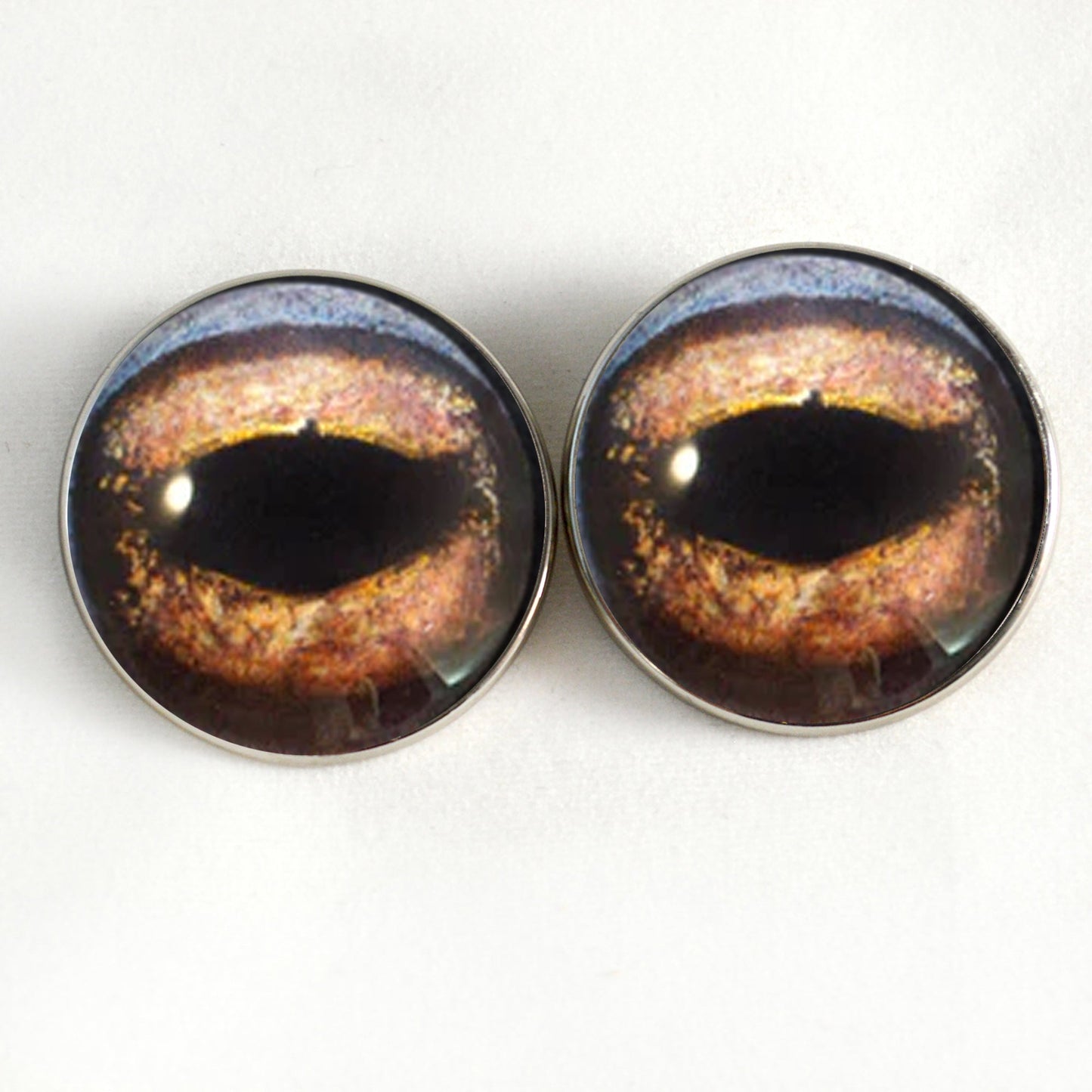 Brown Toad Frog Amphibian Sew-On Button Glass Eyes