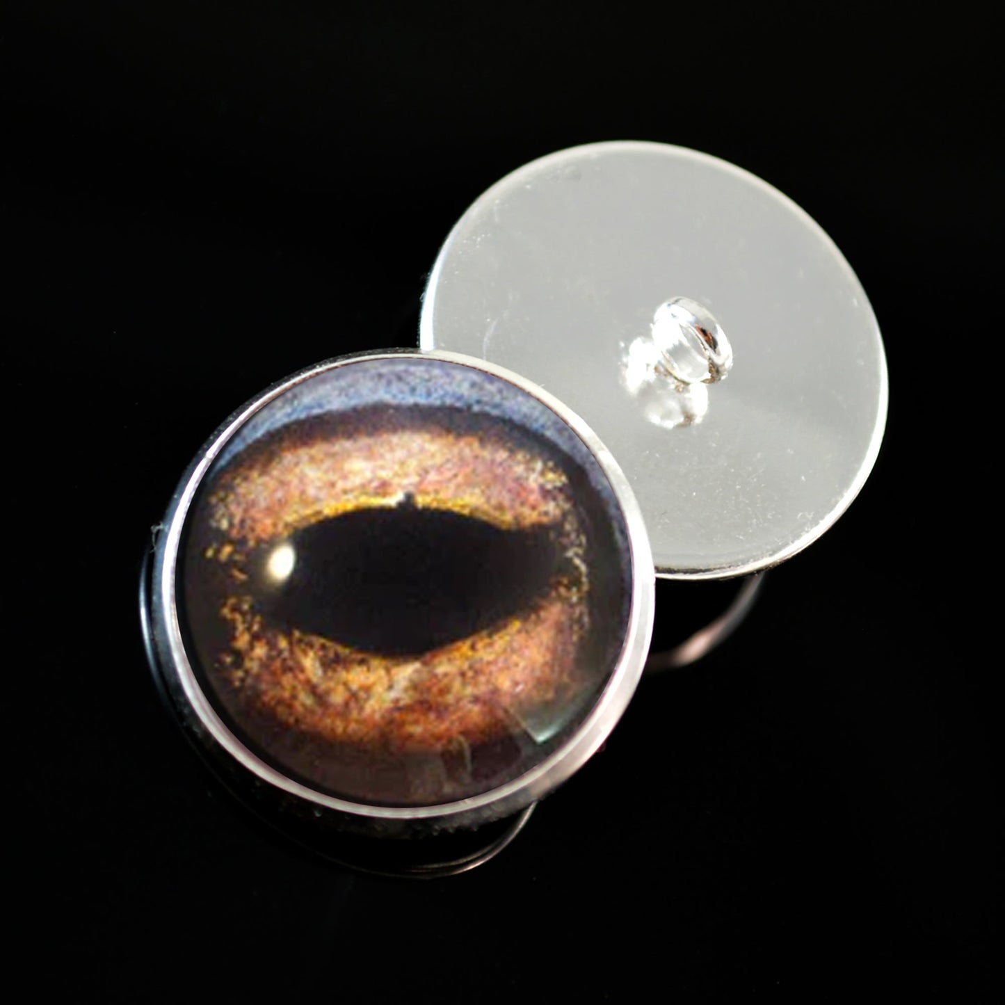 Brown Toad Frog Amphibian Sew-On Button Glass Eyes