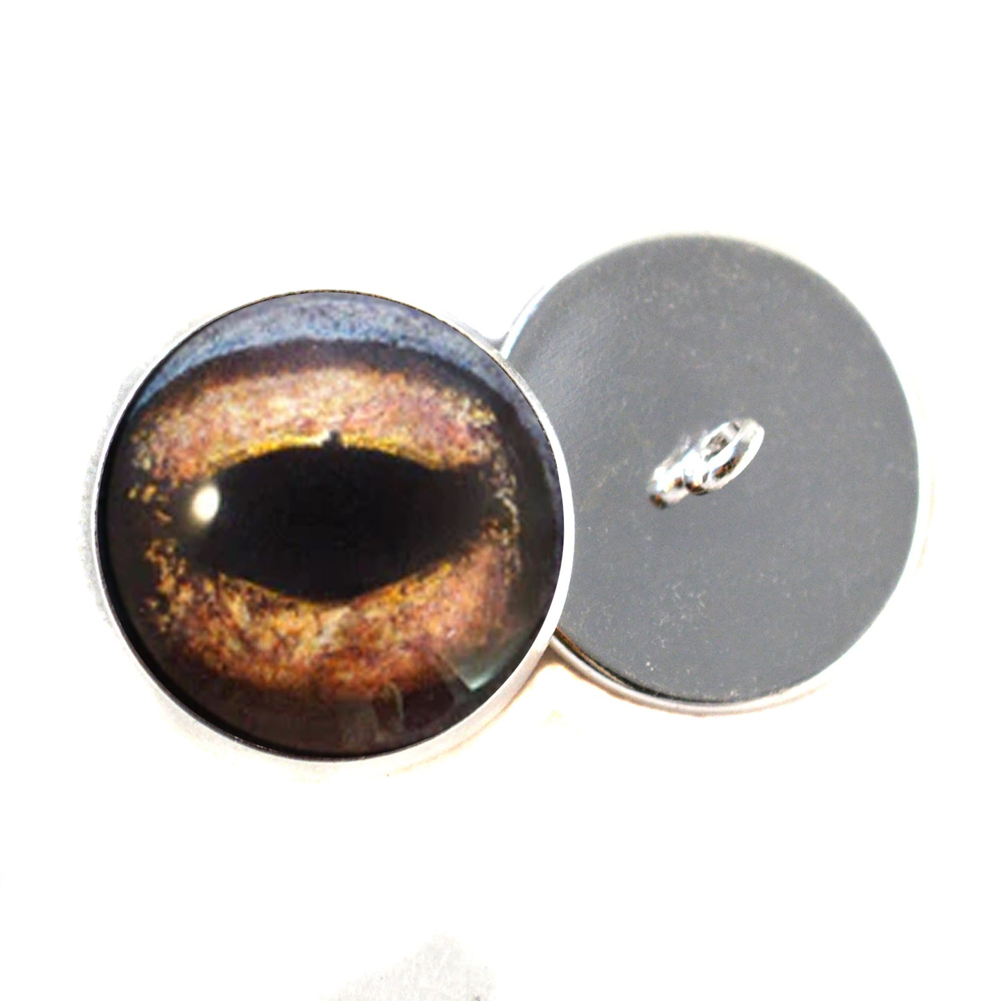 Brown Toad Frog Amphibian Sew-On Button Glass Eyes