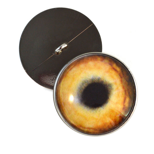 Light Brown Wolf Sew-On Button Glass Eyes