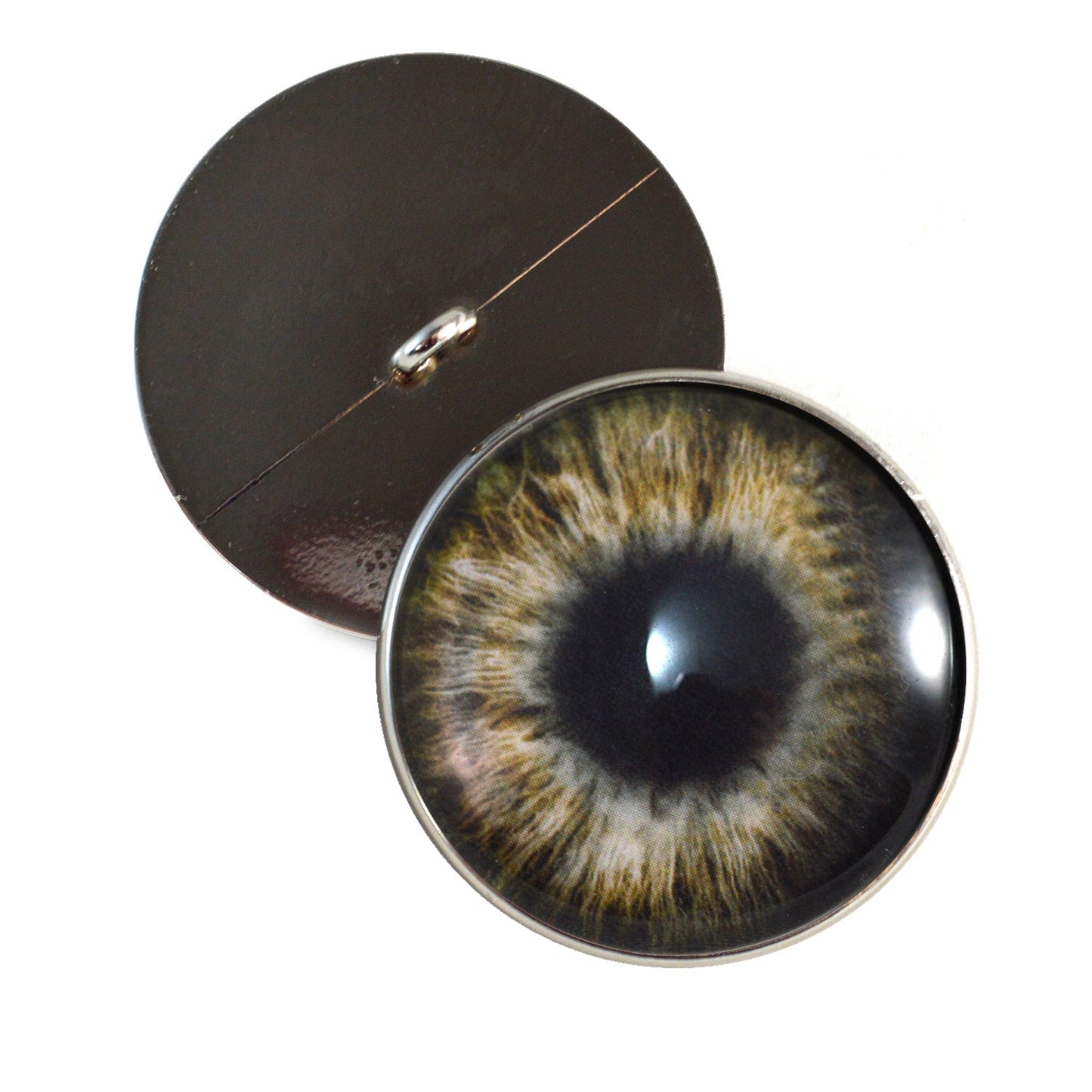 Brown Zombie Sew-On Button Glass Eyes