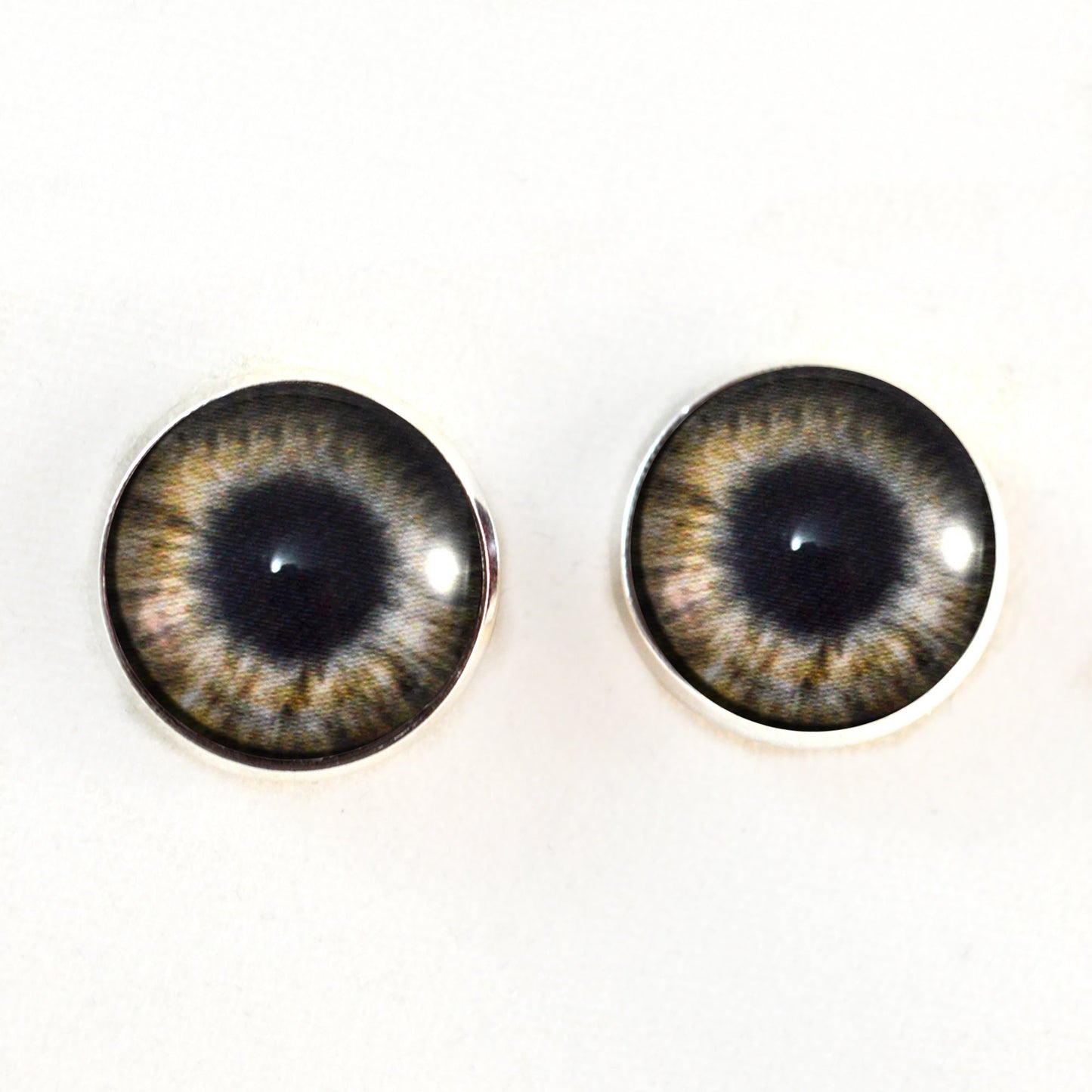 Brown Zombie Sew-On Button Glass Eyes