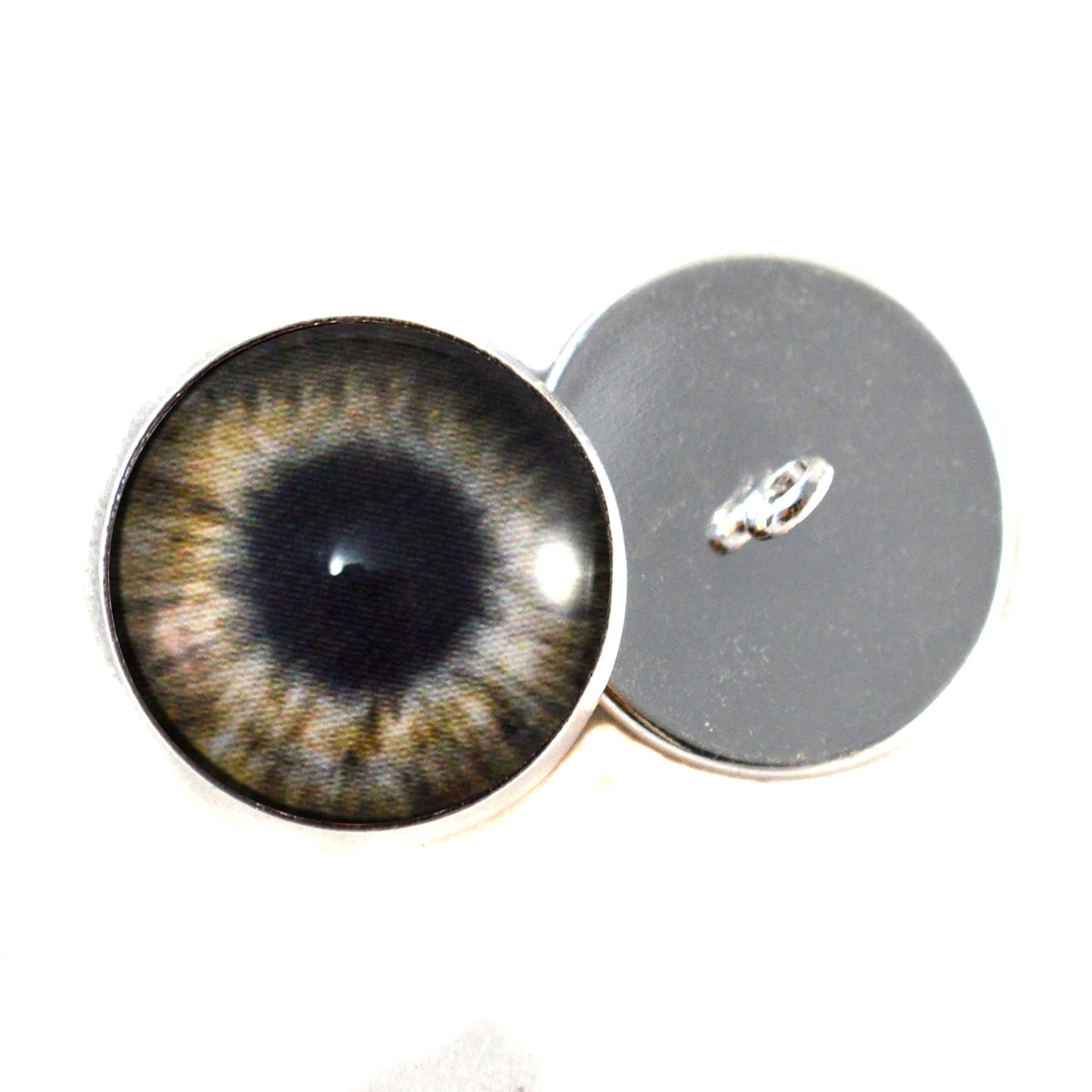 Brown Zombie Sew-On Button Glass Eyes