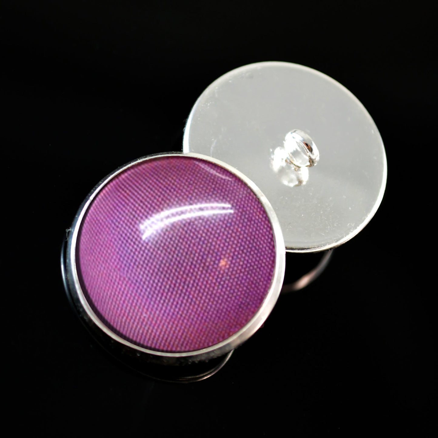 Burgundy Fly Compound Insect Sew-On Button Glass Eyes