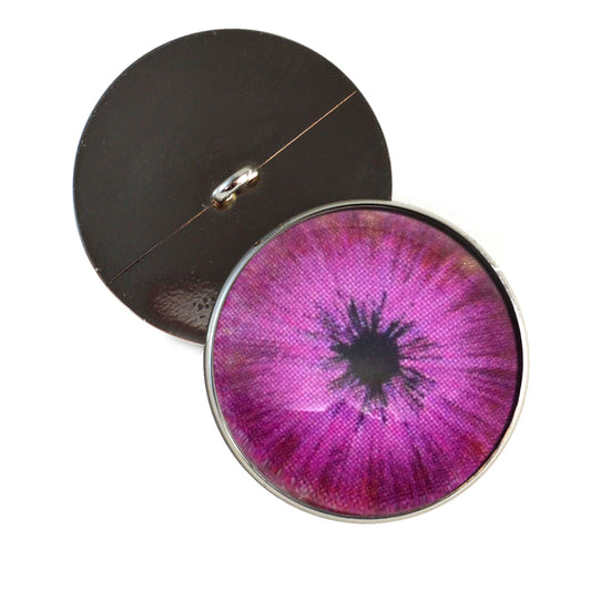 Burst of Pink Cyberpunk Sew-On Button Glass Eyes