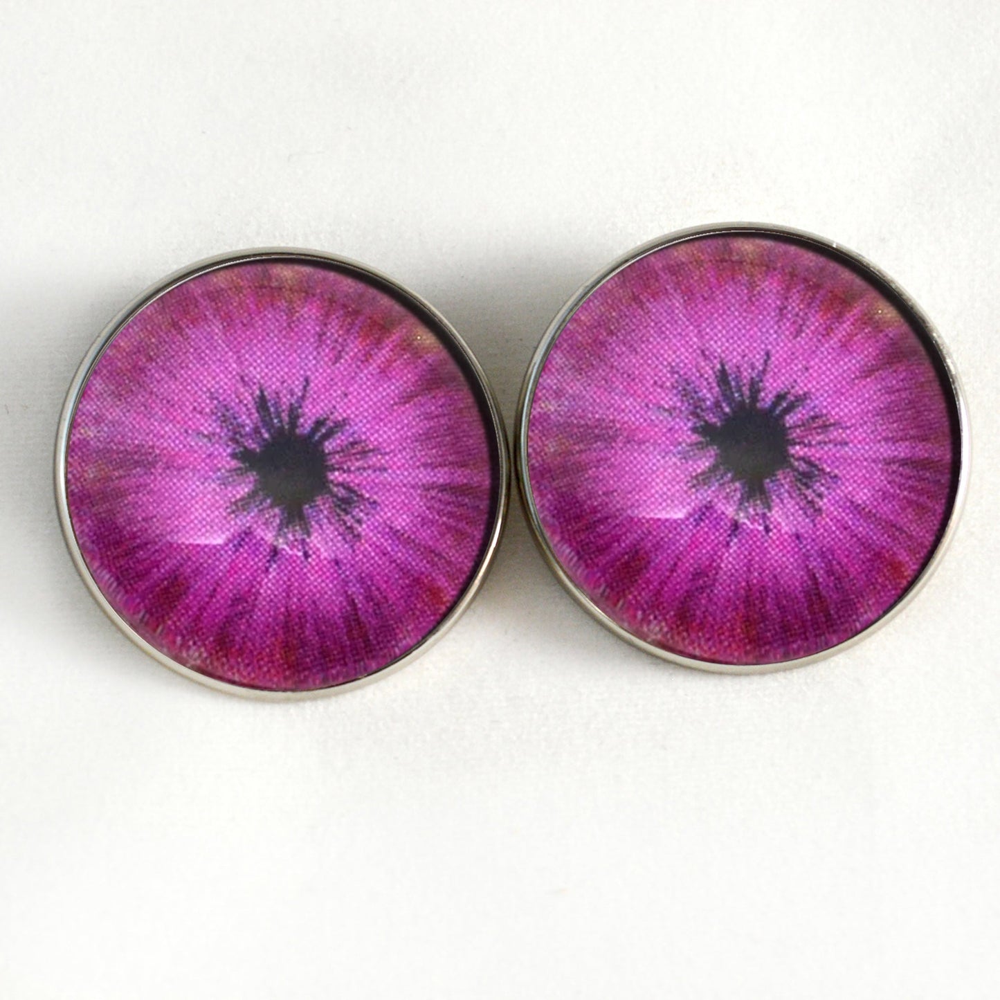 Burst of Pink Cyberpunk Sew-On Button Glass Eyes