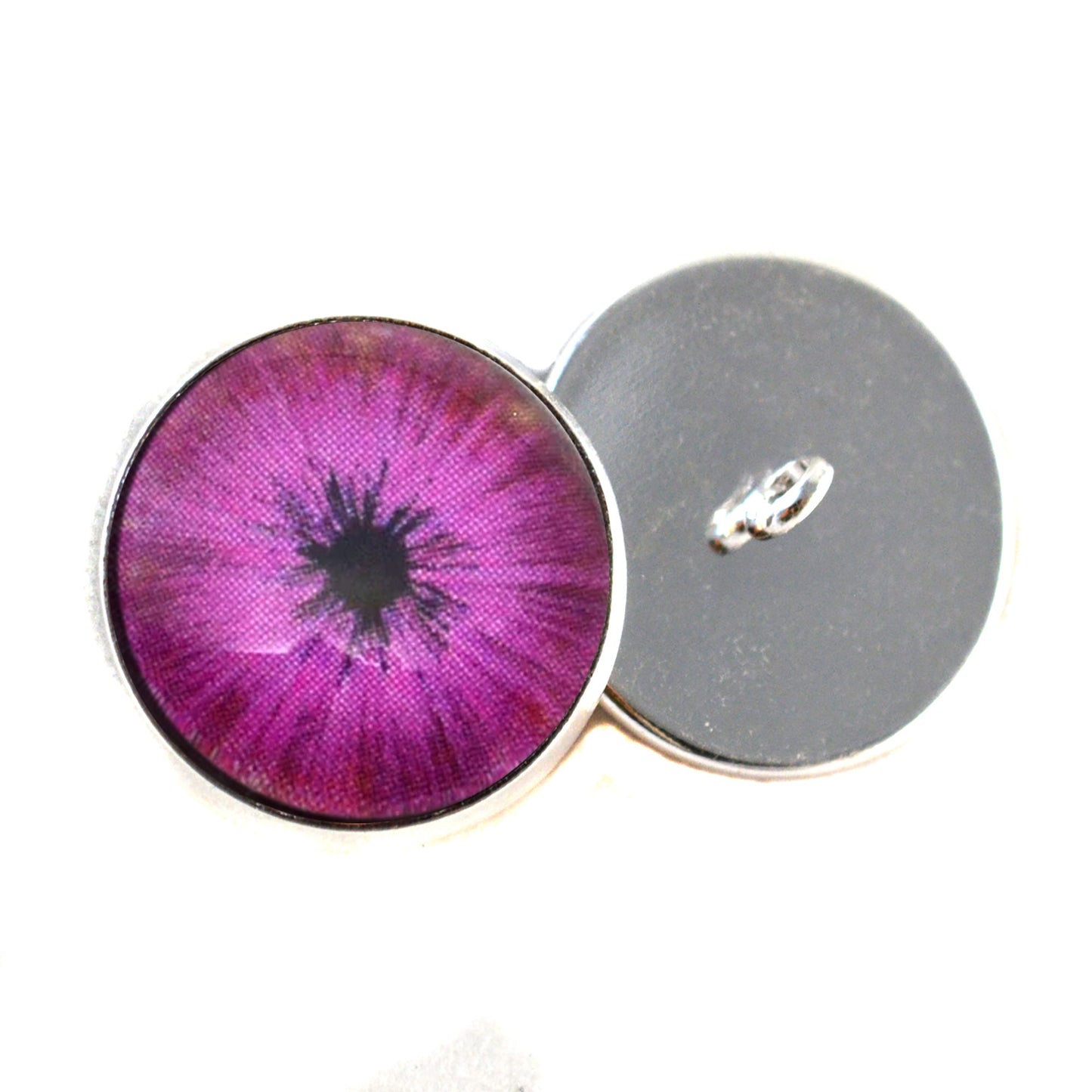 Burst of Pink Cyberpunk Sew-On Button Glass Eyes