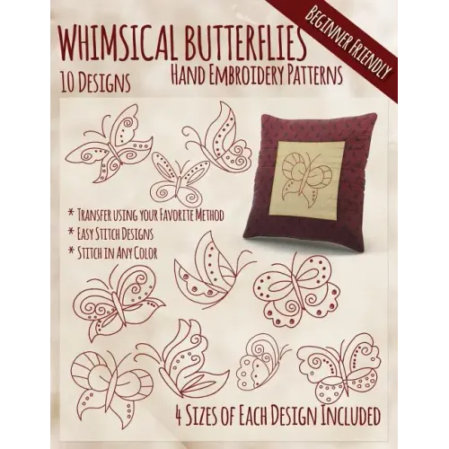 Whimsical Butterflies Hand Embroidery Patterns