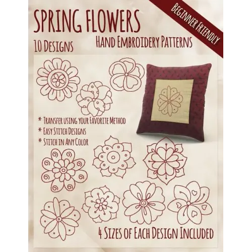 Spring Flowers Hand Embroidery Patterns