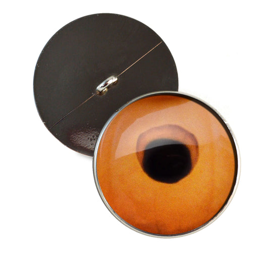 Carved Pumpkin Jack O' Lantern Sew-On Button Glass Eyes