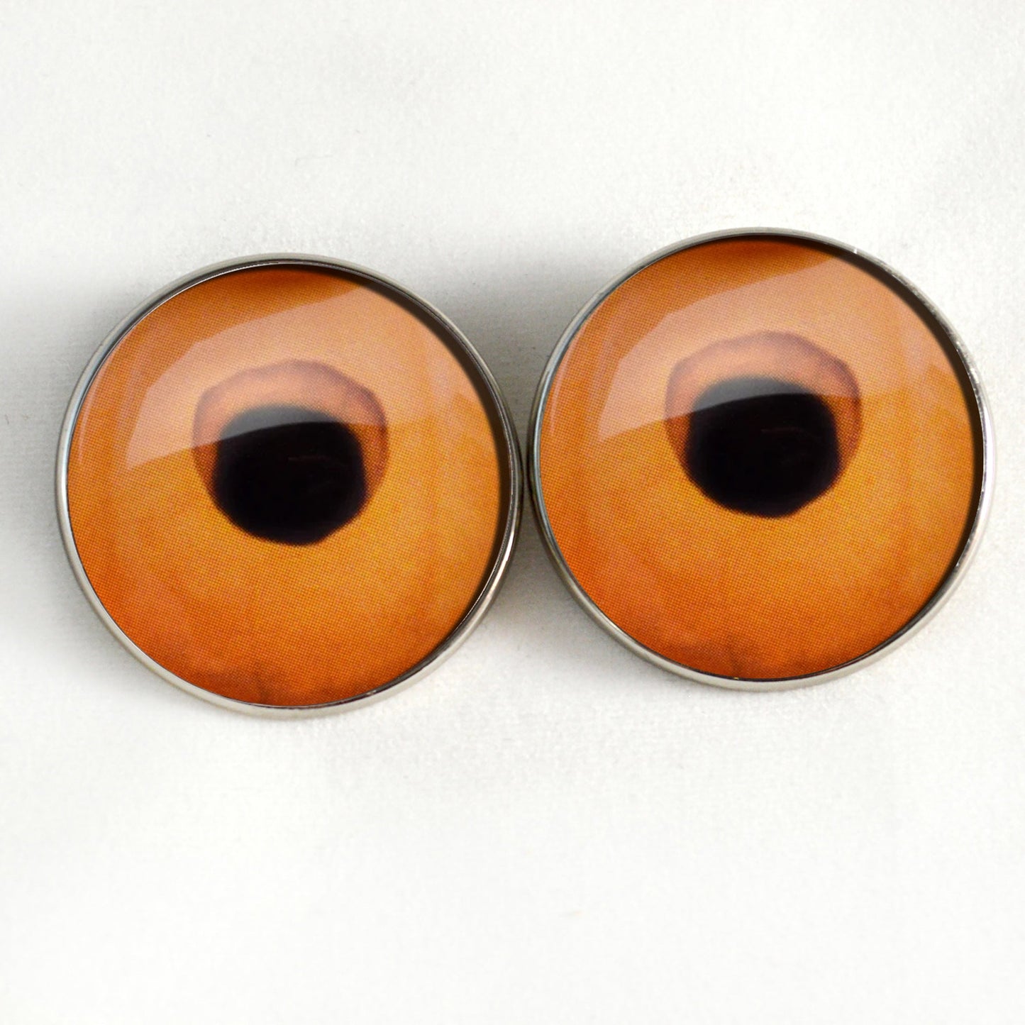 Carved Pumpkin Jack O' Lantern Sew-On Button Glass Eyes