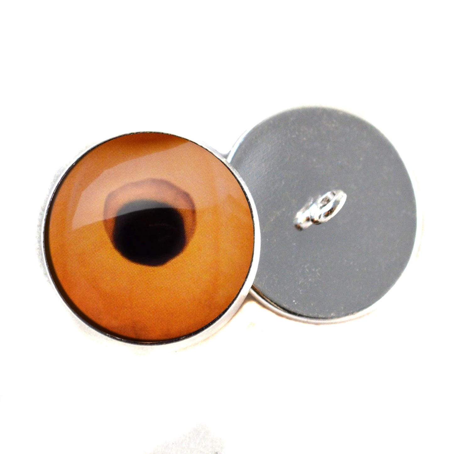 Carved Pumpkin Jack O' Lantern Sew-On Button Glass Eyes