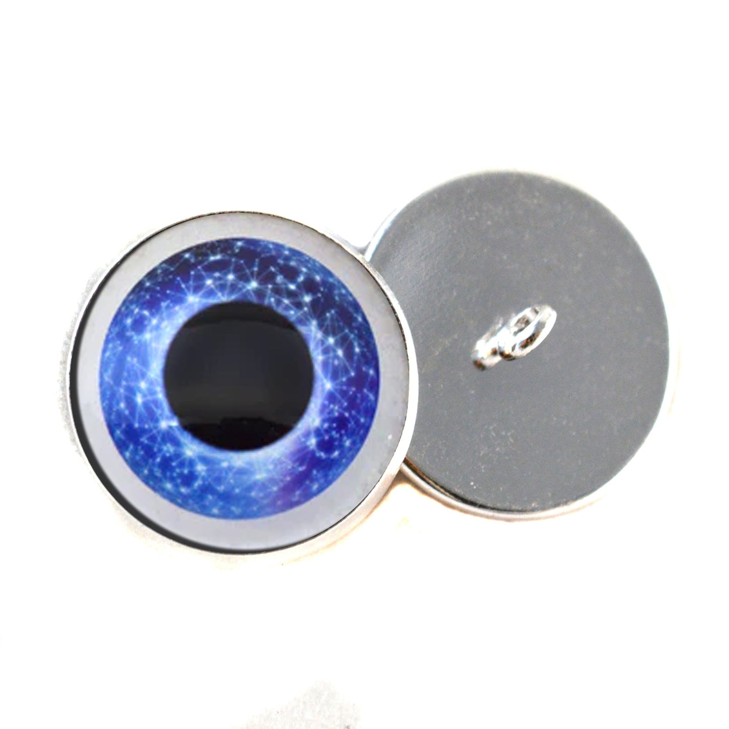 Celestial Blue Doll Sew-On Button Glass Eyes