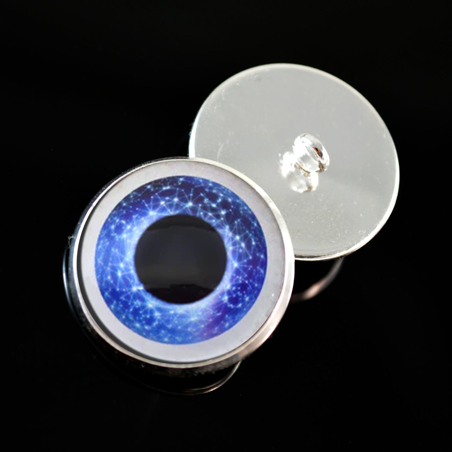 Celestial Blue Doll Sew-On Button Glass Eyes