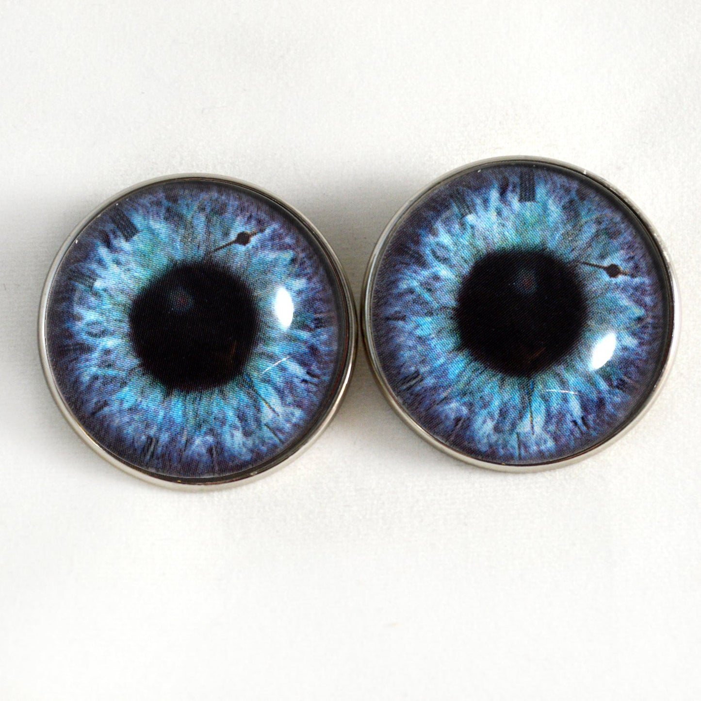 Purple and Teal Steampunk Clockface Sew-On Button Glass Eyes