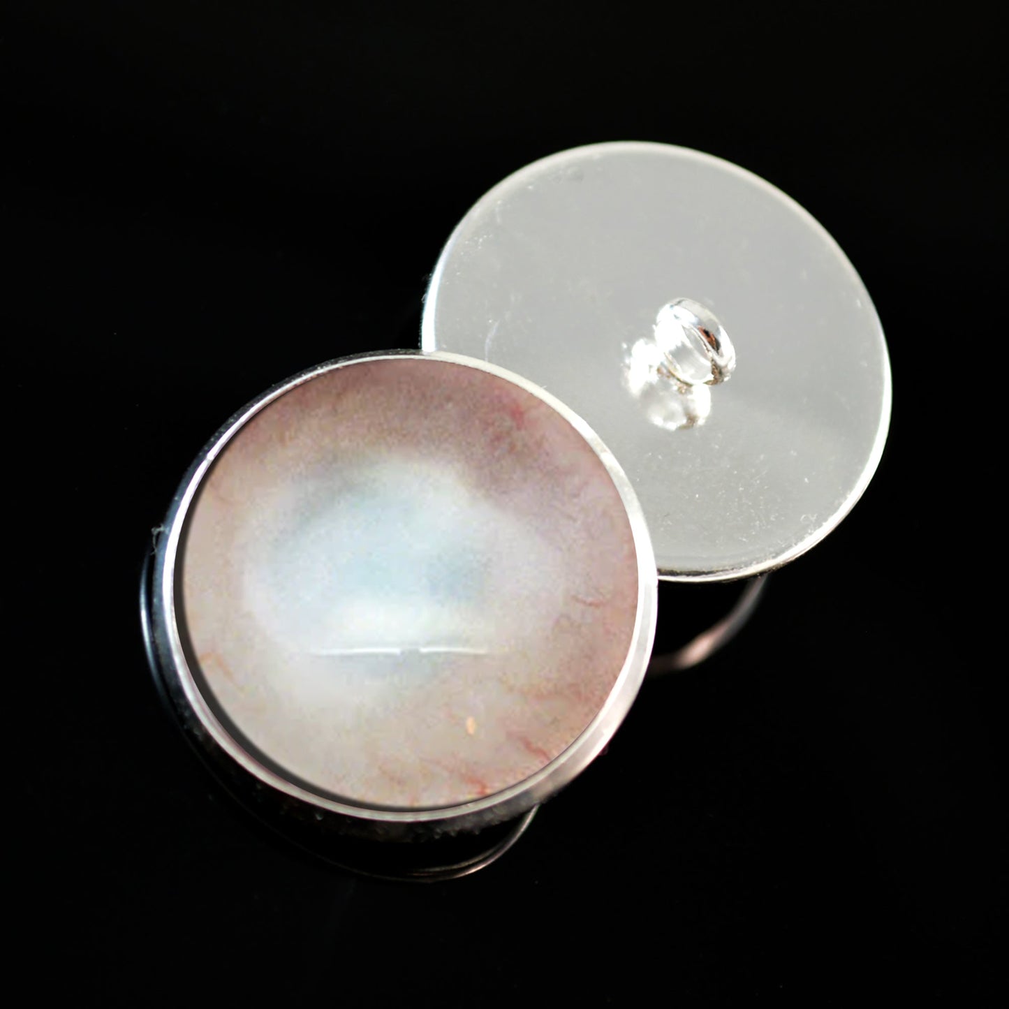 Clouded Blind Human Sew-On Button Glass Eyes