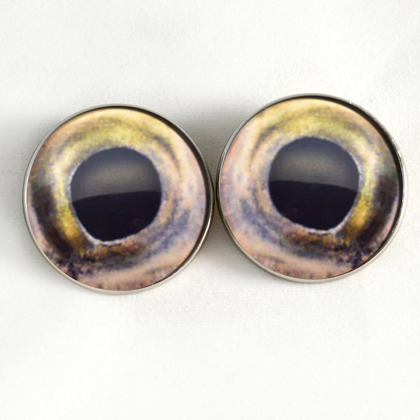 Coho Salmon Fish Sew-On Button Glass Eyes