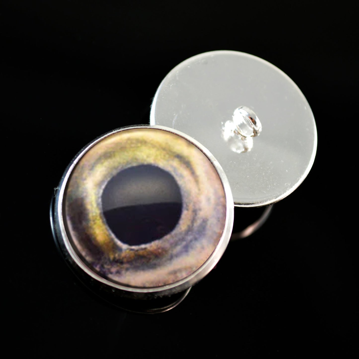 Coho Salmon Fish Sew-On Button Glass Eyes