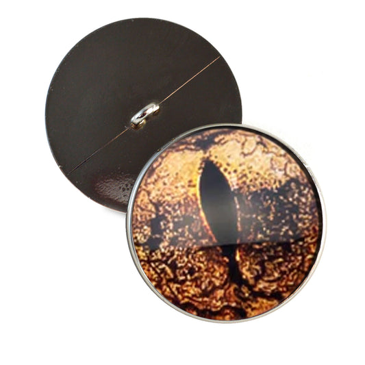 Copper Bullfrog Sew-On Button Glass Eyes