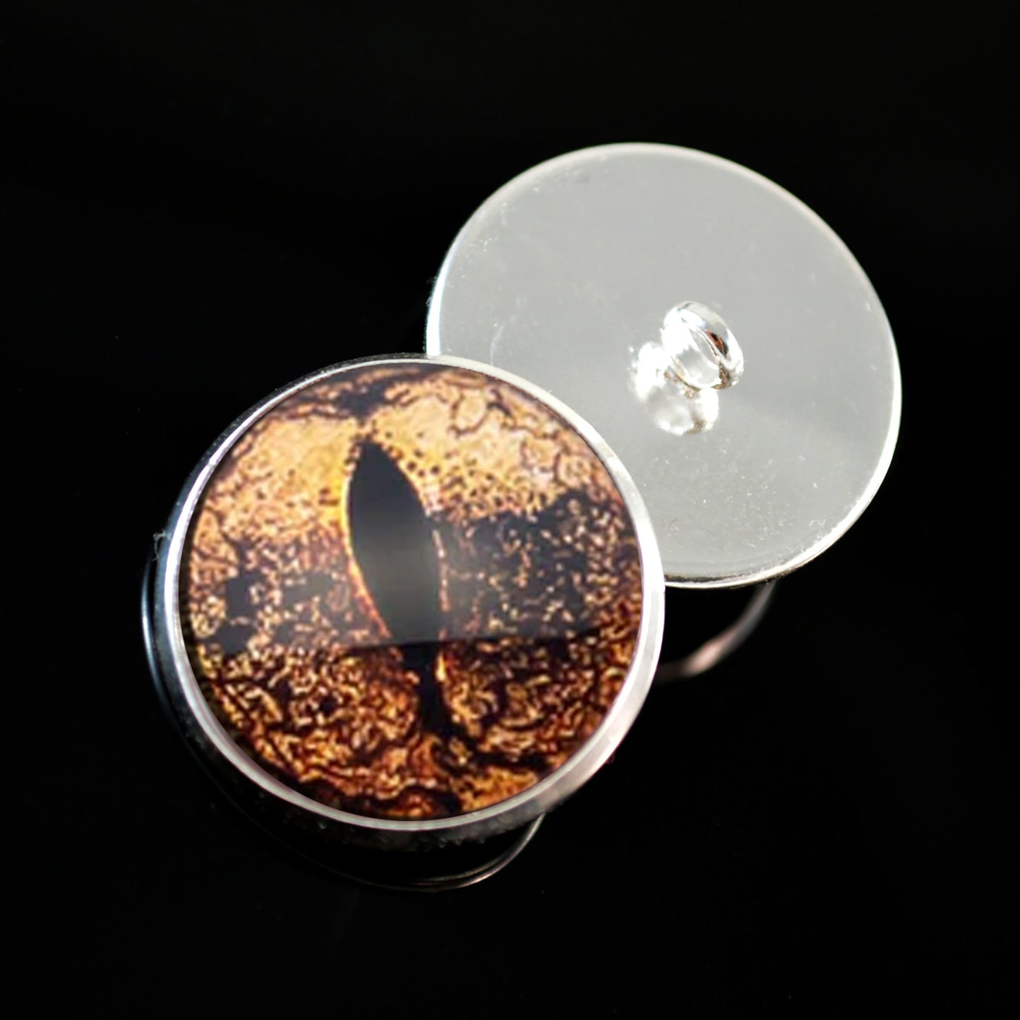 Copper Bullfrog Sew-On Button Glass Eyes