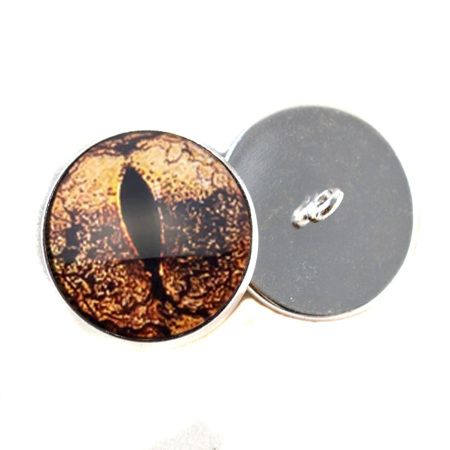 Copper Bullfrog Sew-On Button Glass Eyes