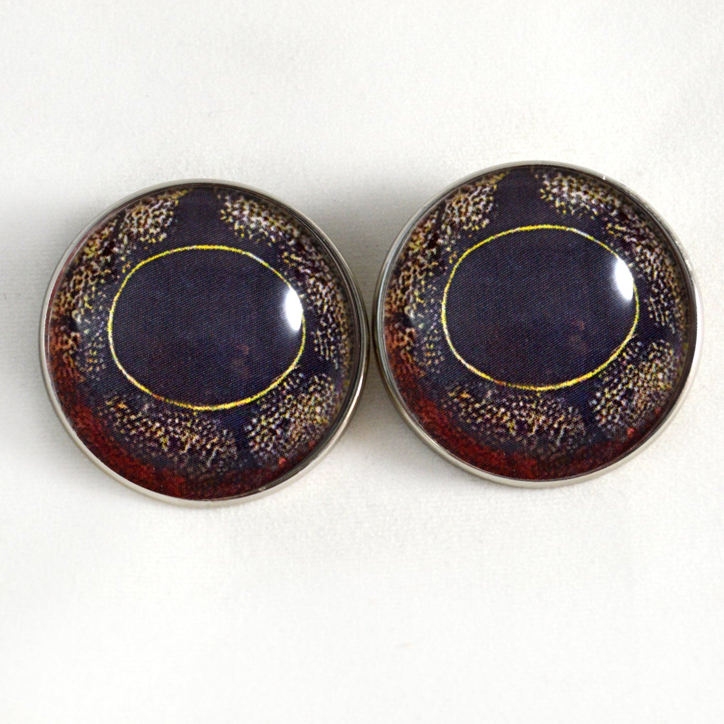 Copper Frog Sew-On Button Glass Eyes